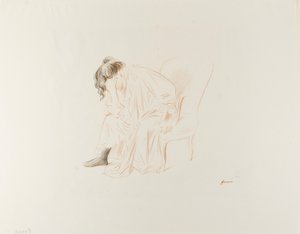 Oturan Kadın, Başı Sağ Elinde by Jean Louis Forain