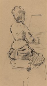 Piyanoda Oturan Genç Kadın [verso] by Jean Louis Forain