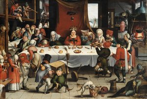 Burlesque Feast, c.1550 (panelde yağlı boya)