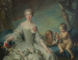 Portrenin Louise Diane dOrleans olduğu tahmin ediliyor (1716-36) Flora, 1731 by Jean Marc Nattier
