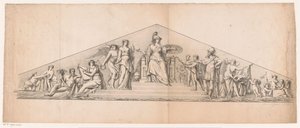 Enthroned Minerva ile timpan by Jean Matthieu Kierdorff