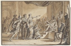 Sabinus ve Epponina, Vespasian tarafından kınandı by Jean Michel Moreau
