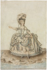 Opera Şarkıcısı için Kostüm Çalışması by Jean Michel the Younger Moreau