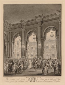 Hôtel de Ville'de Maskeli Balo, 23 Ocak 1782 by Jean Michel the Younger Moreau