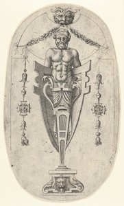 Erkek Terminal Figürü, Yarım Boy Kaide Kapalı Sakallı ve Sarıklı Gövde ..., ca. 1543. by Jean Mignon