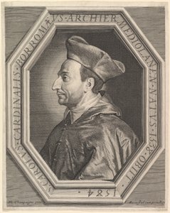 Saint Charles Borromeo, Kardinal ve Milano Başpiskoposu. by Jean Morin