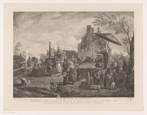 köy tiyatrosu Le Marchand de Mitridate (nesne üzerindeki başlık) Philips Wouwerman