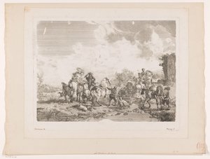 Bir çeşme tarafından dinlenme av partisi La Fontaine de Venüs Philips Wouwerman