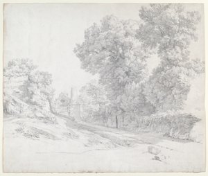 Albano yakınlarındaki Appian Yolu boyunca Oaks by Jean Paul Flandrin