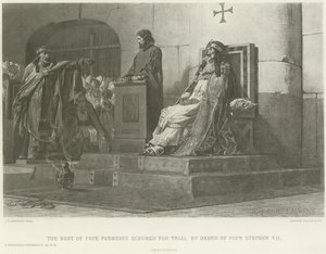 The body of Pope Formosus exhumed for trial by order of Pope Stephen VII (gravure) by Jean Paul Laurens