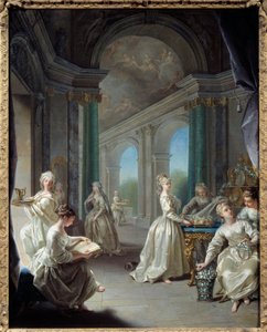 Modern bakireler. Jean Raoux'nun (1677 - 1734) tablosu