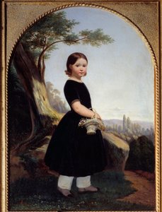 Küçük bir kızın portresi (Esther Debost) Esther Debost, sanatçının kuzeni. Hippolyte Lazerges (1817-1887) 1843 Güneş tarafından yapılan boyama. 0,81x0,61 m Rouen, Güzel Sanatlar Müzesi