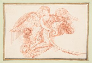 Dekoratif kaydırmalı kanatlı kadın figürü by Jean Robert Ango