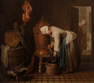Su Vazoundan Su Çeken Kadın (Su Vazosu) by Jean Baptiste Simeon Chardin