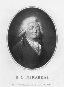 Honore Gabriel Riqueti, Comte de Mirabeau, Frantz Gabriel Fiesinger (1723-1807) 1797 (litho) tarafından oyulmuş (bw fotoğraf)