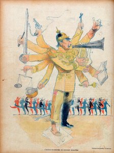 William II (1859-1941) (Kaiser Wilhelm II Alman imparatoru ve Prusya Kralı) - Avrupa konserinin erkek orkestrası - 26 Kasım 1898 tarihli “” Le Rire” deki karikatür - Jean Veber
