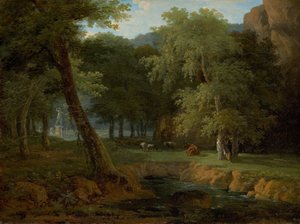 Periler ve Herm ile Orman Manzarası, c. 1810.