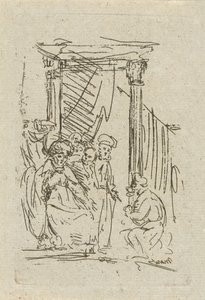 Bir hükümdarın önünde diz çöken adam by Jean Zacherie Mazel