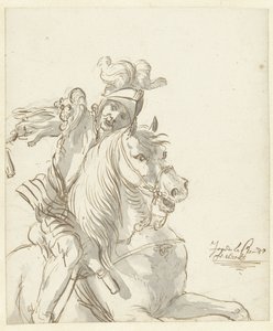 At sırtında Romalı asker by Jean de la Chambre