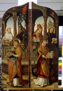 Aziz Trond ve Aziz Guillaume. Bir triptiğin sert panelleri (Saint Trudo ve Saint Guillaume. Triptych