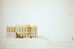 North Elevation için Tasarım, Chatsworth House (kağıt üzerine suluboya)