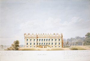Güney Cephesi için Tasarım, Chatsworth House (kağıt üzerine suluboya)