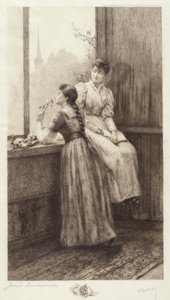 İsimsiz (Pencerede İki Kız) by Jennie Augusta Brownscombe