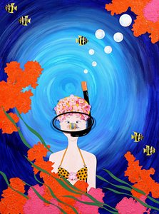Scuba Diva, 2008 (kağıt üzerinde akrilik)