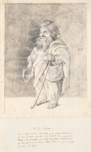 Bajocco adlı Romalı cüce Francesco Ravai. Tam şekil, sola doğru üç çeyrek profil by Jens Juel
