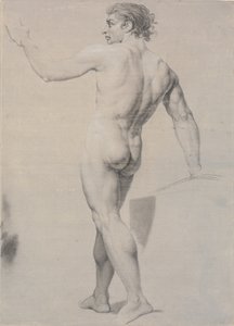 Model ayakta, arkadan bakıldığında, sol kol kaldırılmış by Jens Juel