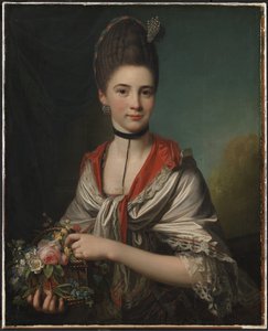 Storp doğumlu Anna Elisabeth Battier'in portresi by Jens Juel