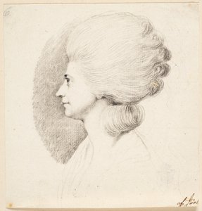 Aktris Mme. Frydendahl, Møller doğumlu. Soldaki profil by Jens Juel
