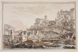 Harabeler, yükseltilmiş kilise ve saray ile şehir beklentisi by Jens Petersen Lund