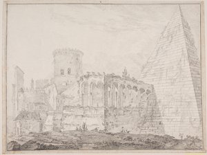 Cestiuspyramiden ve Porta S. Paulo by Jens Petersen Lund