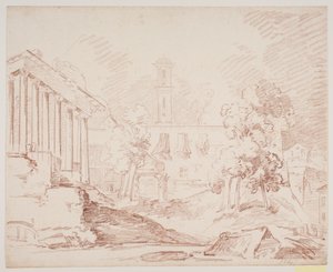 Tapınak ve kilise ile İtalyan prospektüsü by Jens Petersen Lund
