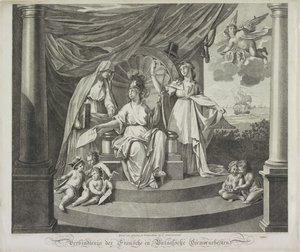 Fransa ile İttifak Alegorisi, 1795 Fransız ve Batavian Commonwealths Bağlantısı (nesne üzerinde başlık) by Jeremias Snoek
