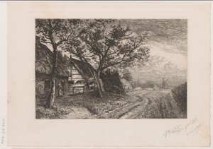 Çiftlikler ve değirmen ile manzara by Jerôme Tuyttens (signed by artist)