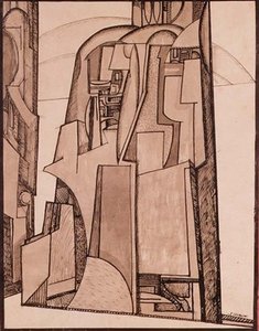 Manzara, c.1914 (kalem ve mürekkep) by Jessica Desmott