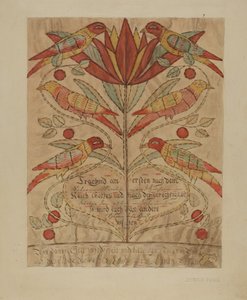 Fraktur Çekme Doğum Belgesi, c. 1936. by Jessica Price
