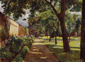 Hogarth Evi, Ev ve Bahçe Manzarası (renkli taş)