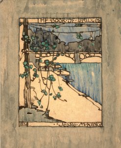 "Köprüler Kitabı" için ön yüz, c.1911 (kağıt üzerine suluboya ve mürekkep)