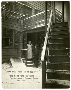 "Senin toplumunda saatler geçirebilirim" Will o the Wisp Tea Room, Sheridan Square - Greenwich Village, New York, ABD, c.1905-18 (jelatin gümüşü fotoğraf) by Jessie Tarbox Beals