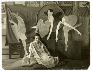 Lin dükkanında, Greenwich Village, New York, ABD, c.1916-20 (jelatin gümüşü fotoğraf) by Jessie Tarbox Beals