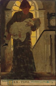 Bed-Time, c.1902 (gemide karakalem, suluboya ve yağlı boya) by Jessie Willcox Smith