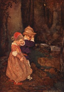 Ormandaki Babes (renkli litho) by Jessie Willcox Smith