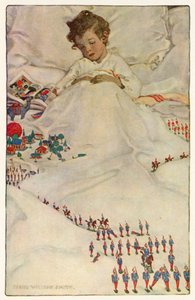 The Land Of Counterpane (renkli taş) by Jessie Willcox Smith