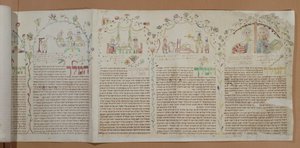 Esther Kitabı, c.1793 (kağıt üzerinde mürekkep ve wc) by Jewish School