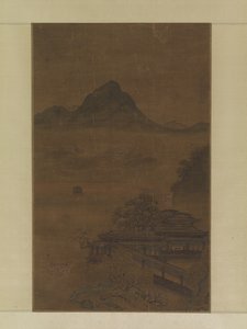 Bahar Sislerinde Saray Köşkleri (ipek üzerine mürekkep, renk ve altın) by Jiang Yuan