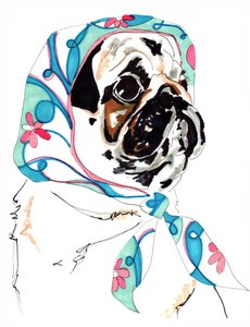 Pug In Pucci, 2012 (kağıt üzerine kalem ve mürekkep)