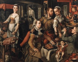 İhmalin Alegorisi İhtiyat Alegorisi, 1563. by Joachim Beuckelaer